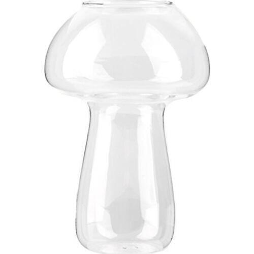 Clear Glass Vase Bottle For Plant Flower Decorations - Mushroom