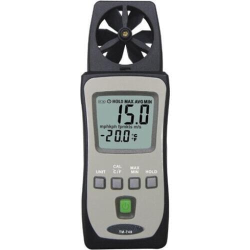 Hot Sale High Sensitivity HandHeld Anemometer Air Wind Meter Tester TM-740 Digital Temperature Meter Speed Measuring Instrument