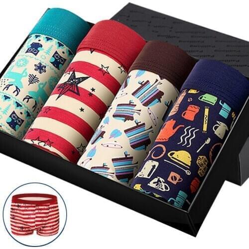 Hot Boxer Men Comfortable Underwear Homme Brand Mens Boxers Shorts Male Panties Fashion Underpants for Man 4pcs/lot MY297