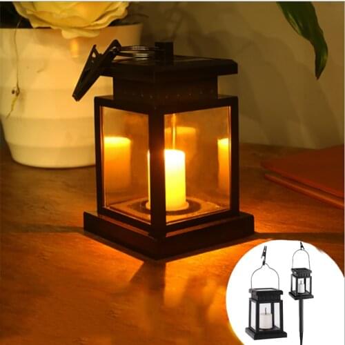 Solar Garden Decoration Landscape Light Solar Candle Light Yellow Light Flashing Solar Candle Copper Wire Palace Lantern Outdoor