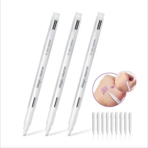 3PCS Magic Cleaner Marker Erasing Remover Pen With 9Pcs Tips for Semi Permanent Makeup Tattoo Accessory Supplies