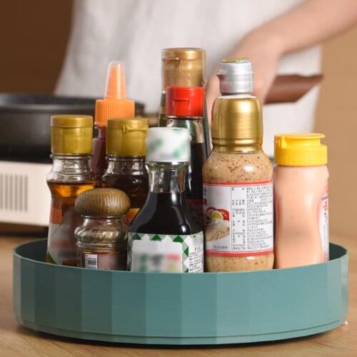 360 Rotating Storage Tray Kitchen Spice Jar Food Snack Tray Home Seasoning Spice Racks Organizer Multifunctional Storage Plate