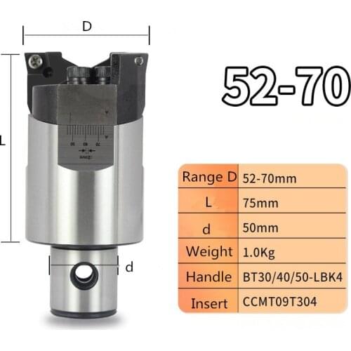 1PCS High precision RBH52-70-C Twin-bit Rough smooth Boring Head cutter used for deep holes, for insert, boring tool