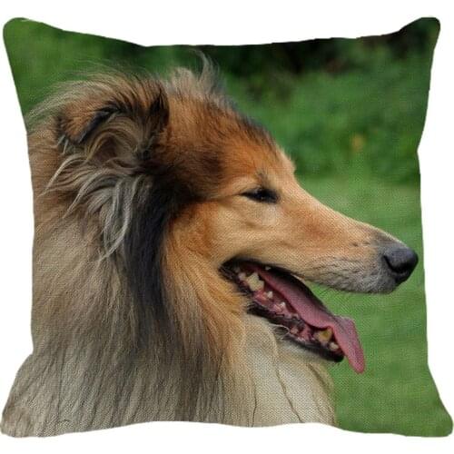 XUNYU 45cmx45m Animal Dog Scottish shepherd New Linen Comfortable Cushion Cover Living Room Sofa Decorative Pillow Cover YH017