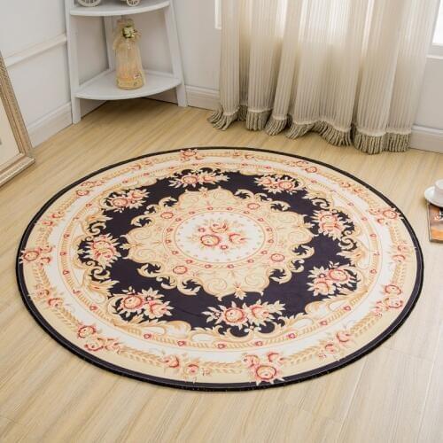 Zeegle Jacquard Round Carpets For Living Room Anti-slip Computer Chair Floor Mats Bedroom Carpets Kids Play Mats Table Area Rug