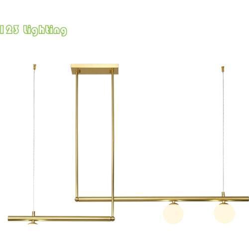 Gold Metal LED Chandelier Restaurant Kitchen Hanging Light White Glass 110-240V Bar Coffee Shop Pendant lamp Home lighting