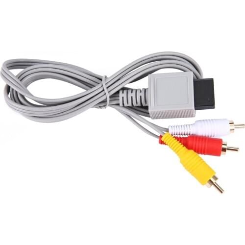 1.8 meters Gold Plated Audio Video AV Composite 3 RCA Cable for Nintend Wii