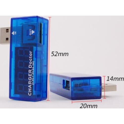 10pcs x Digital USB Mobile Power charging current voltage Tester Meter Mini USB charger doctor voltmeter ammeter Light Beads
