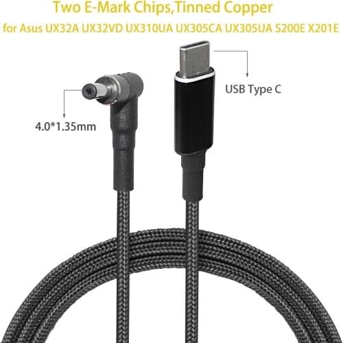 19V USB Type C Laptop Charging Cable for Asus Zenbook UX310UA UX305CA UX305UA UX305F UX32VD UX32A S200 S220 X200T X202E X553M
