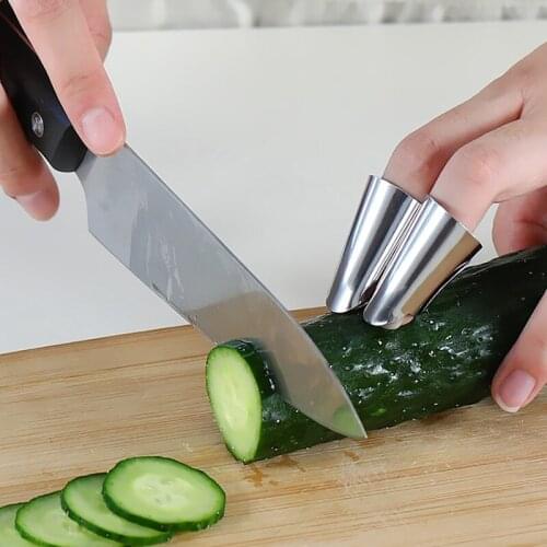 2PCS Thumb Guard Peelers Stainless Steel Vegetable Picker Finger Guard Protector Pickle Pepper Pickle Tip Picker Justdolife