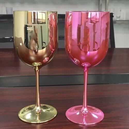 2pcs Wine Party Gold Champagne Coupes Cups Cocktail Champagne Glass Goblet Electroplated Plastic Shoot Glass