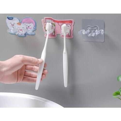 3/2 Hook Self-Adhesive Toothbrush Holder Wall Mount Toothbrush Rack toothbrush storage holder Toothbrush Organizer