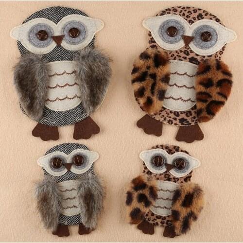 5pcs/lot High Quality HandMade Animal Owl Eagle Wool Embroidery Patches Sewing Accessories Fur Biker Decoration Strange Things