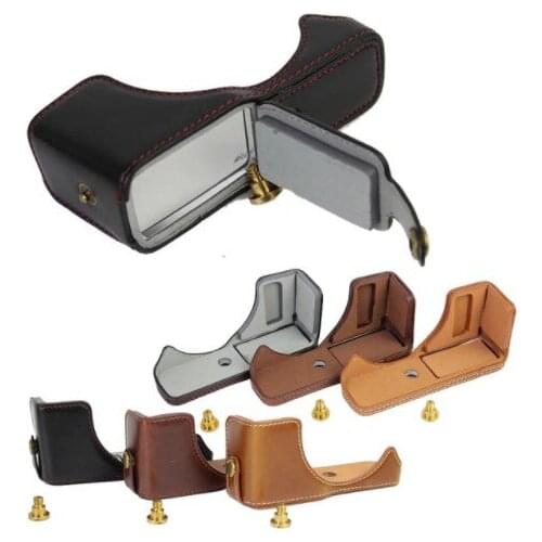 Half PU leather case bag grip cover Buttom for Canon EOS M2