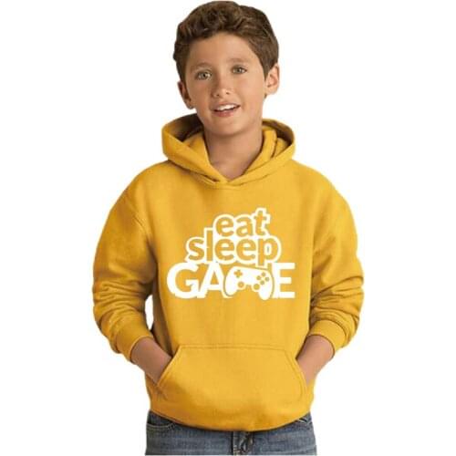 Eat Sleep Game Kids Winter Hoodie Custom Childrens Hooded Top Kids Clothing Sweatshirt Christmas Shirts Gift For Kids