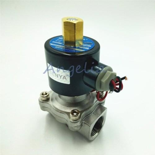 2" DN50 BSP AC220V AC110V AC24V Stainless Steel 304 Normally Open Electric Solenoid Valve N/O