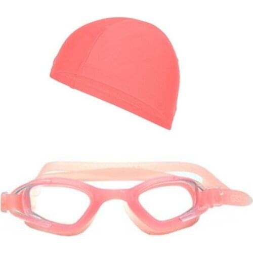 Swim Cap Swim Goggles swimming Pool Goggles Set Pink