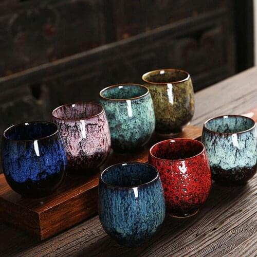 Coffee Mugs Ceramic Teaware Espresso Tasting Utensils Porcelain Tea Cups Chinese Kung Fu Drinkware 175ML Kiln Change Home Hotel
