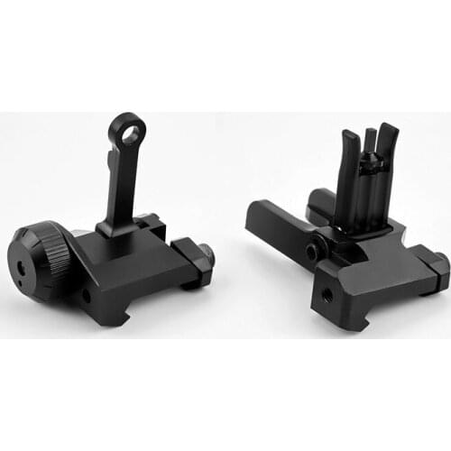 KAC300/600 Tactical Rail Sight Set Flip Up Front Sight Adjustment Rear Iron Sight BUIS Set For Picatinny Rail and Weaver Rai