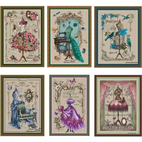 Tailor shop series patterns Counted Cross Stitch 11CT 14CT 18CT Cross Stitch Kits Embroidery Needlework Sets
