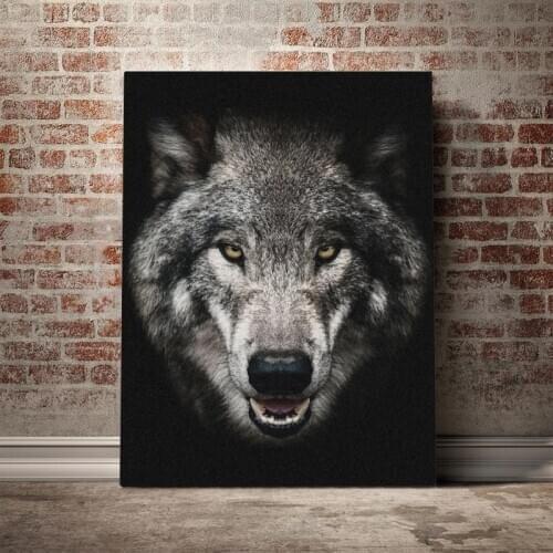 Wall Art HD Printed Wild Angry Wolf Head Pictures Cool Animal Canvas Home Decor Modular Painting Frame Cuadros For Living Room