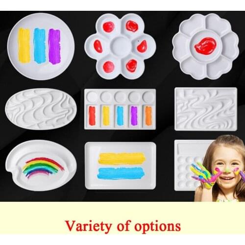 2021 New Imitation Porcelain Wave Palette for Watercolor Gouache Painting Plum Flower Palette Art Supplies Paint Palette