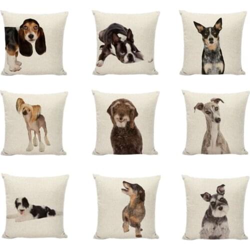 Gifts New Dogs Cushion Covers Labrador Old English Sheepdog Black And White French Bulldog Printed Dorm Family Decor Pillowcases