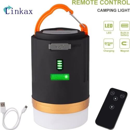 Tent Lamp Camping Light Waterproof IPX6 Portable Lantern LED Night Light Remote Control Working Light Built-in Recharge Battery