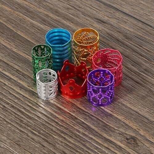 Adjustable Hair Braid Dreadlock Beads Cuffs Clips Spiral Hair Extension For Jewelry Making Hair Accessories Random Mixed