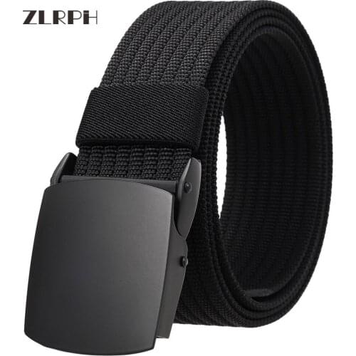 ZLRPH Automatic Buckle Nylon Belt Male Army Tactical Belt Mens Military Waist Canvas Belts High Quality Strap
