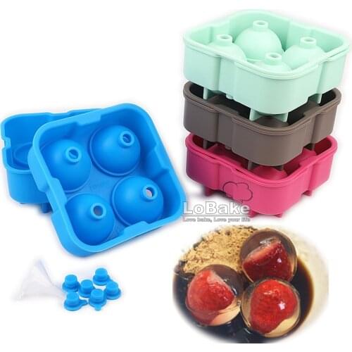 3D 4.6cm Diameter Ball Ice Mold Silicone Cake Molds Chocolate Candy Making Mold Whisky Drinking Ball DIY Home Kitchen Gadgets