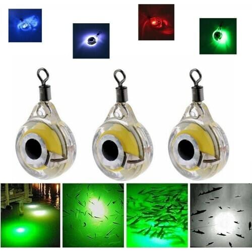 LED Underwater Fish Fishing Night Light Attracting Fisheye Battery Powered Glow Fluorescent Bait Lure LED Fish lights