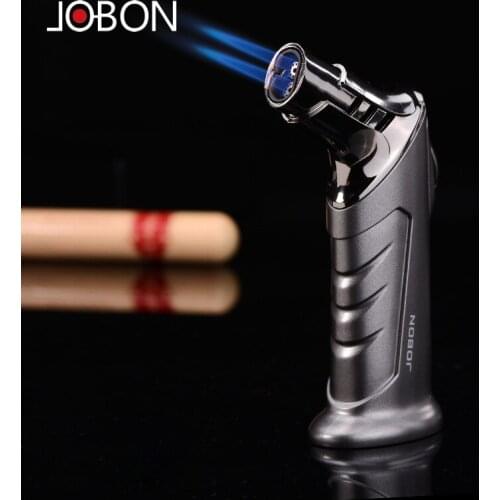 Jobon Windproof Inflatable Lighter Cigar Moxibustion Igniter Blue Flame Straight Into Outdoor Portable High Temperature Torch