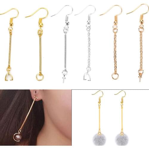 10pcs/lot Gold Silver Color Earring Hooks Diy Metal Earring Wire Clasps For Craft Jewelry Findings Making Supplies Accessories