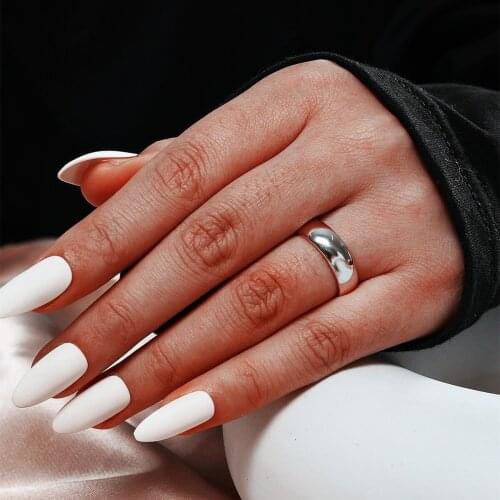 MANGOSKY 925 Silver 6 MM Fashion Adjustable Size Ring For Women