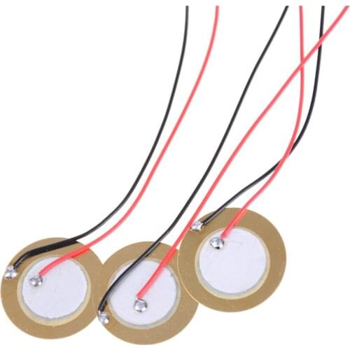 10PCS 20mm Piezo Ceramic Elements Sounder Sensor Trigger Drum Disc + Wire Copper Piezoelectric Buzzer Copper