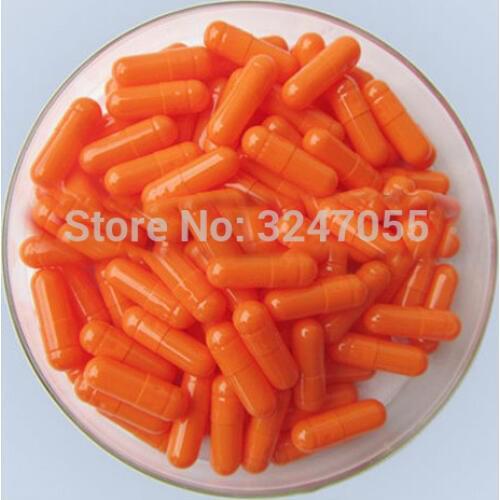 1000pcs/lot Orange Color Gelatin Medical Capsule Shells, Empty Size 0# Powder Capsule Shells, Hollow Wishes Paper Packing Bottle
