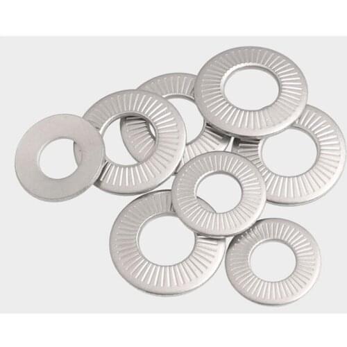 2/50 M3 M4 M5 M6 M8 M10 M12 M16 NFE25-511 A2 304 Stainless Steel Disc Spring Serrated Lock Washer Conical Knurled Elastic Gasket