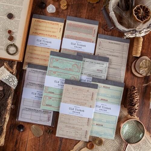 30pcs/set Old Ticket Note series Postage Mix Material Paper Junk Journal Planner Scrapbooking Vintage Decorative DIY Craft Paper