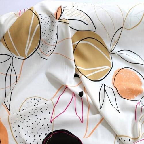 50cm*143cm Painting 100% Rayon Fabric Breathable Patchwork Textile Cotton DIY Dress Apparel Material