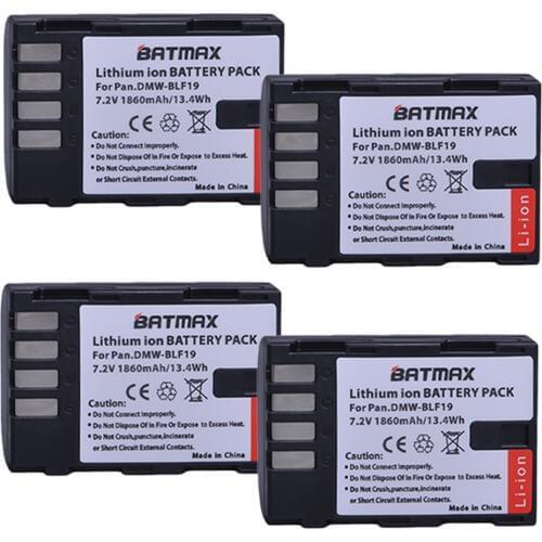 4Pcs DMW-BLF19 DMW-BLF19E DMW-BLF19PP BLF19 BLF19E BLF19PP Battery for Panasonic Lumix GH3 GH4 GH5 DMC-GH3 DMC-GH4 DMC-GH5