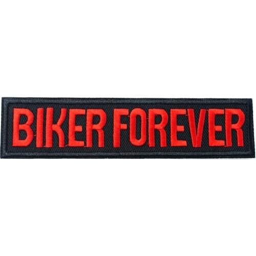 BIKER... Size:13x3.1cm Cloth Iron On Patch Badge Embroidered Badges Abstract Kids Patches For Clothes Stickers 0119