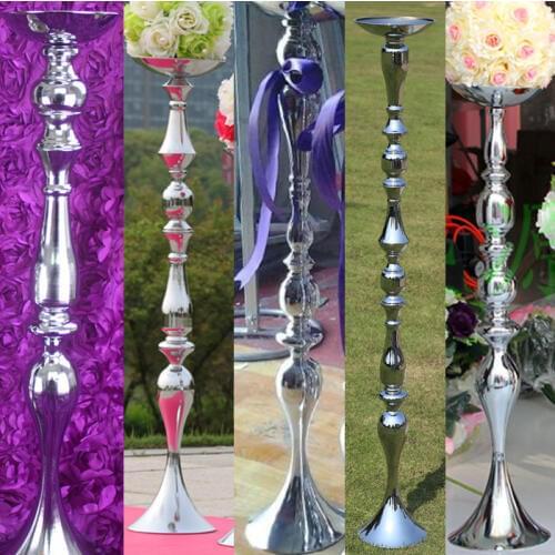 Free shipping 90cm height wedding silver flower road lead column Wedding flower stand T-Stage pillar column 10pcs/lot