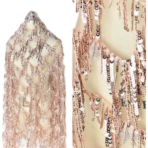 130x50cm Glitter Sequins Mesh Fabric Silver Shining Party Dress Clothes Cloth Sari Sewing Sequins Embroidered Lace Fabric