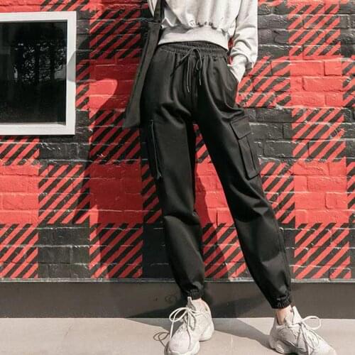 Cargo Pants Women Loose Casual Sport High Waist Hip Hop Harajuku Pants Wide Long Trousers Chain Fashion Streetwear Mujer