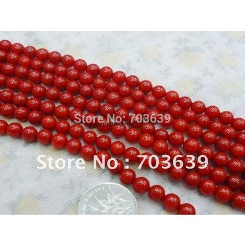 Wholesale 5 Strands 5mm Coral Loose Beads For Jewelry DIY, Natural Coral Jewelry Accessory Fit Earrings, Bracelets, Necklaces