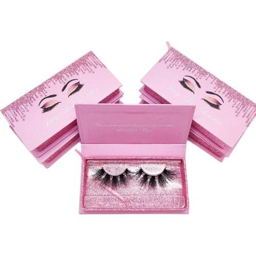 Water Drop Style Pink Mink Lash Case Make Your Own Brand Custom Lash Packaging With Your Logo Eyelash Box Private Label