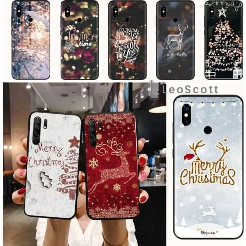 Merry Christmas New Year letter Phone Case For Xiaomi Redmi note 7 8 9 t max3 s 10 pro lite funda shell coque cover