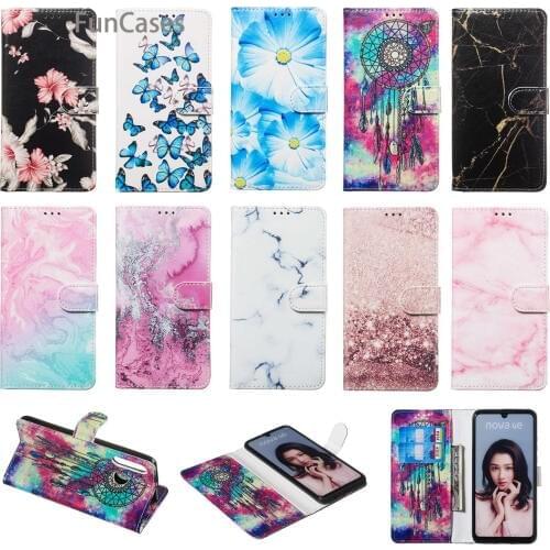 Color PU Leather Wallet Case For estuche Huawei P30 Lite Casa sFor Huawei telefon Nova 4E P30 Pro Honor 10 Lite Cases Coque