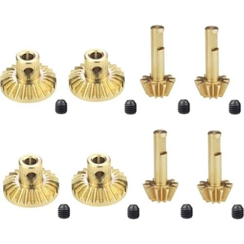 For WPL C14 C24 B24 B36 MN D90 D99 MN99S Parts 8Pcs Brass Front & Rear Axle Gear Drive Shaft Gear Upgrade Accessories